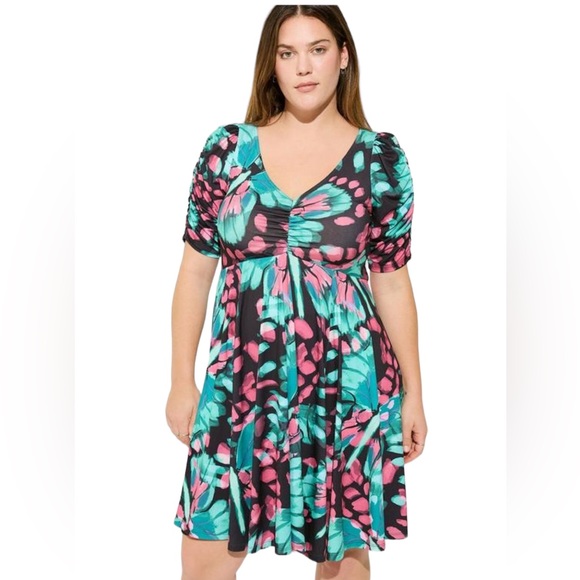 NWT Mini Studio Knit Cinch Front Skater Dress |18/20 - Picture 4 of 12